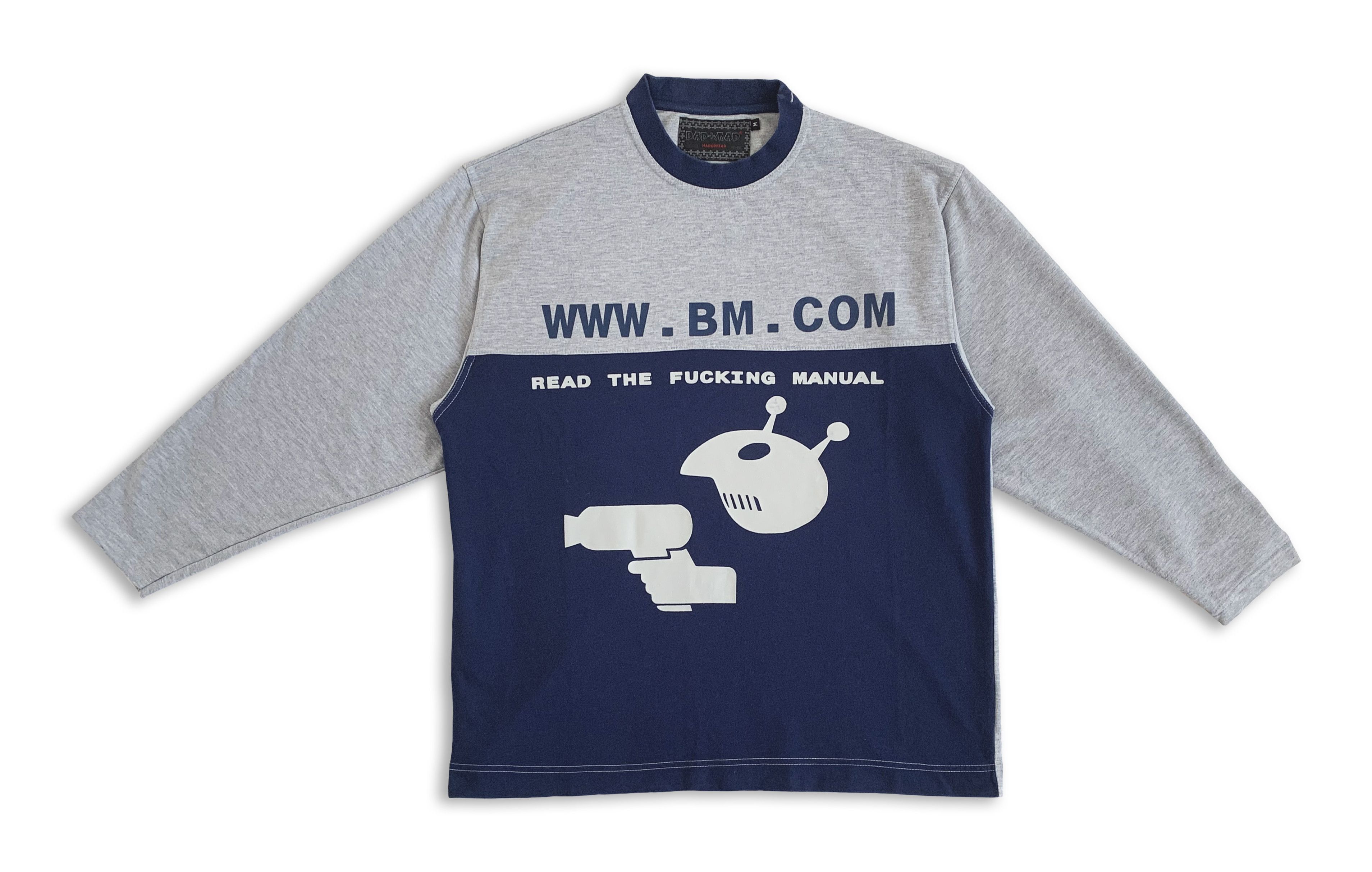 Other Vintage 90s BAD + MAD Sweatshirt Read the Manual Longsleeve Size US L / EU 52-54 / 3 - 4 Thumbnail