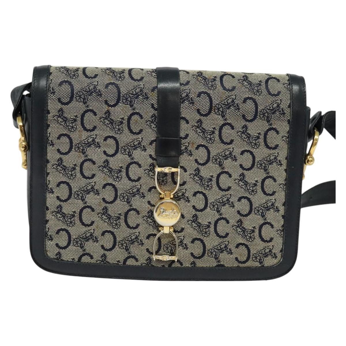 Celine CELINE C Sulky Shoulder Bag Canvas Navy Gold Size ONE SIZE - 2 Thumbnail