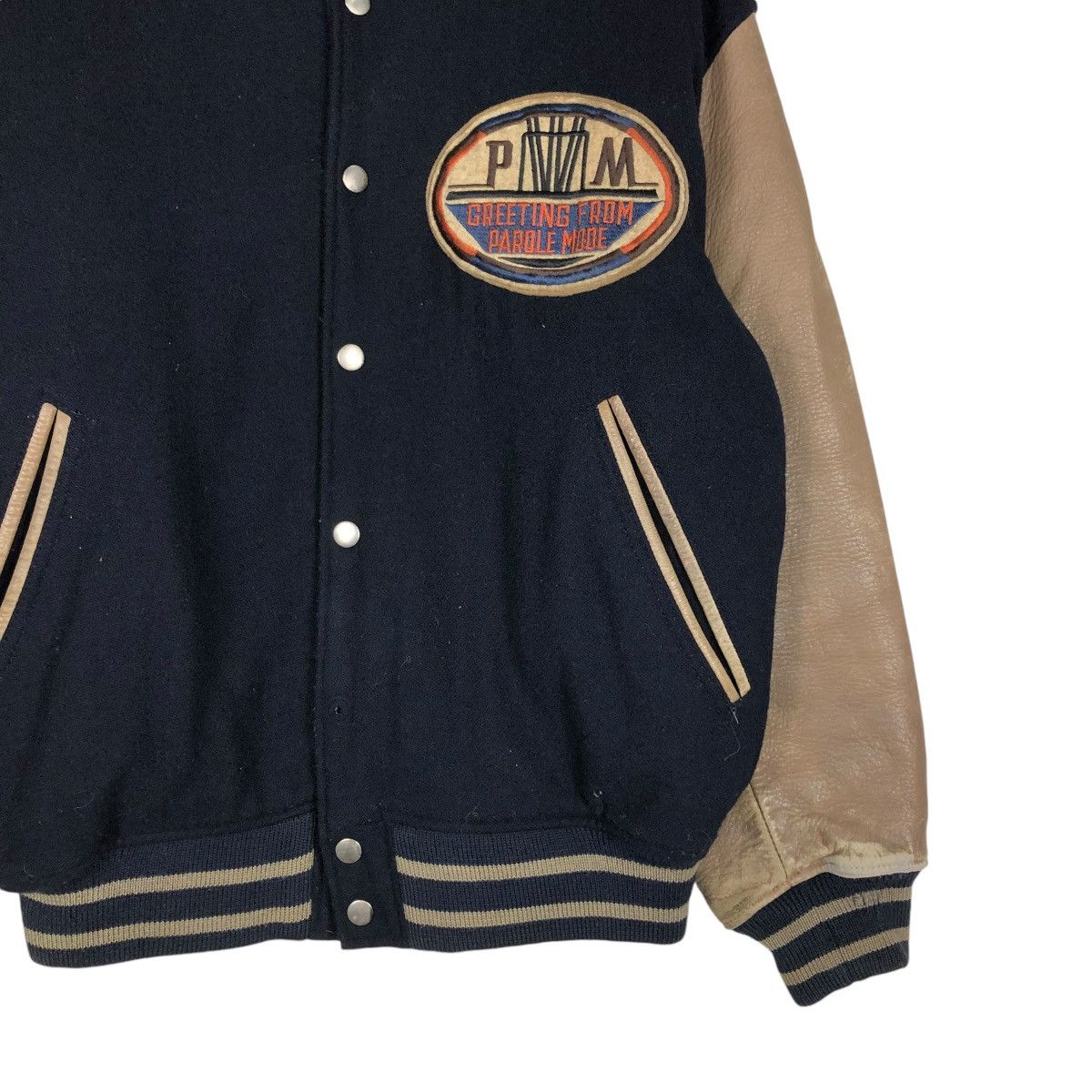 Japanese Brand 🔥VINTAGE JUMPER VARSITY LEATHER JACKET PAROLE MODE BIG LOGO Size US M / EU 48-50 / 2 - 7 Thumbnail