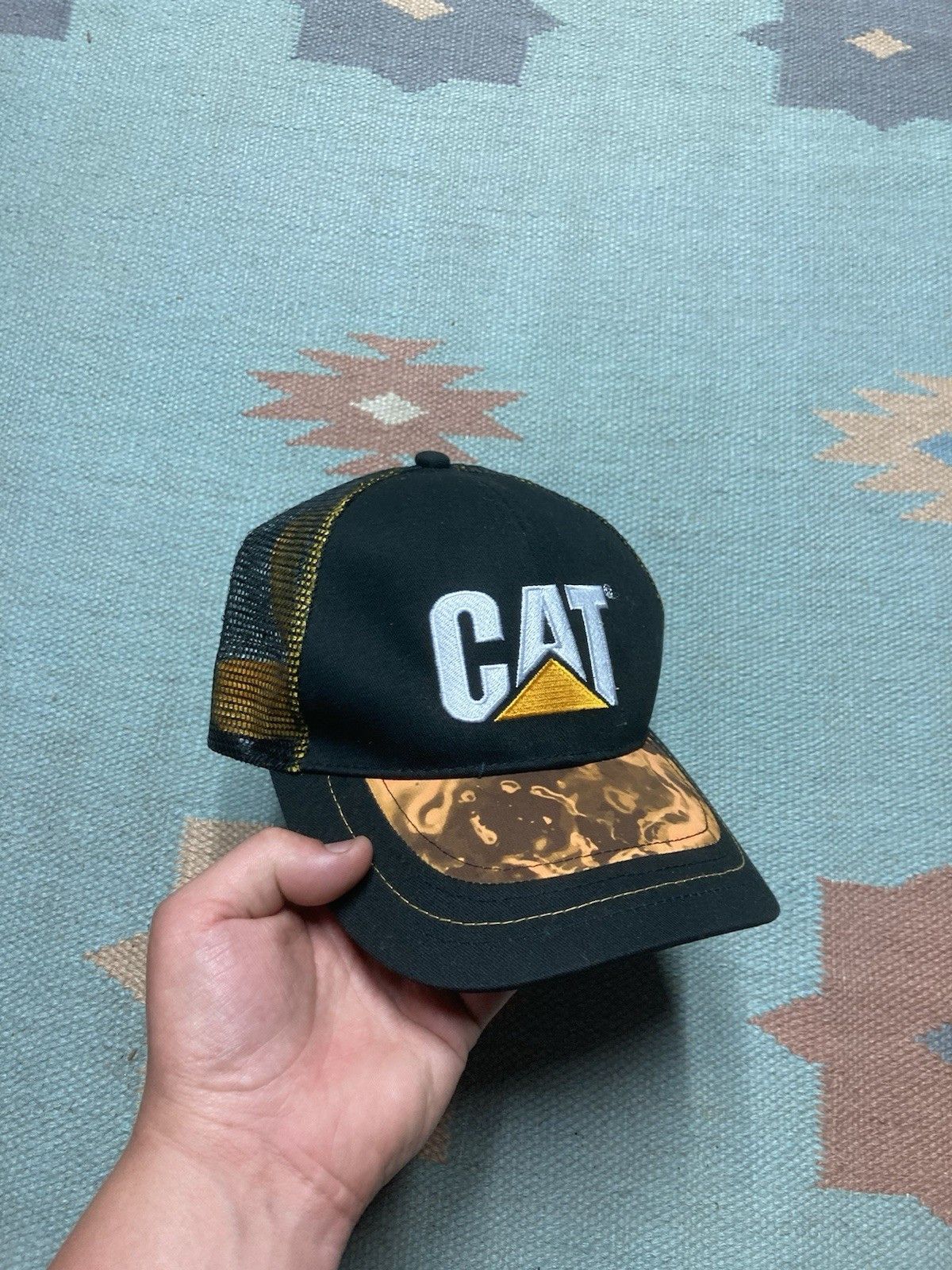 Caterpillar × Vintage Strapback hat cat caterpillar construction tractor camo Size ONE SIZE - 1 Thumbnail