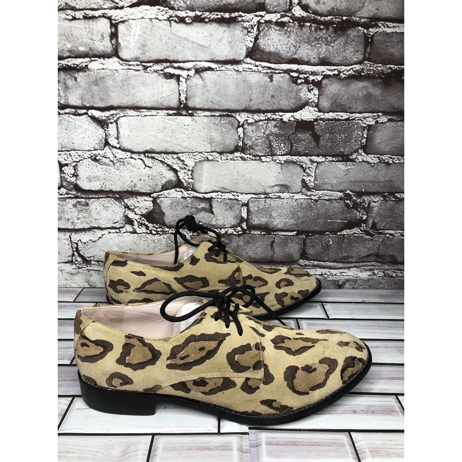 Other Penelope And Coco Leopard Print Suede Leather Oxfords Shoes Size US 10 / IT 40 - 3 Thumbnail