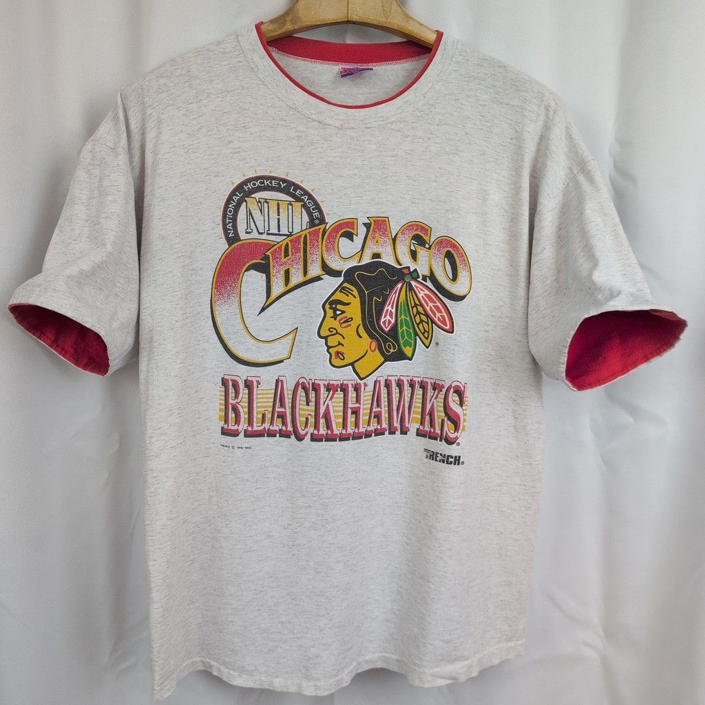 NHL × Trench USA 1992 Trench Chicago Blackhawks NHL Faux Layered T-Shirt XL Size US XL / EU 56 / 4 - 3 Thumbnail