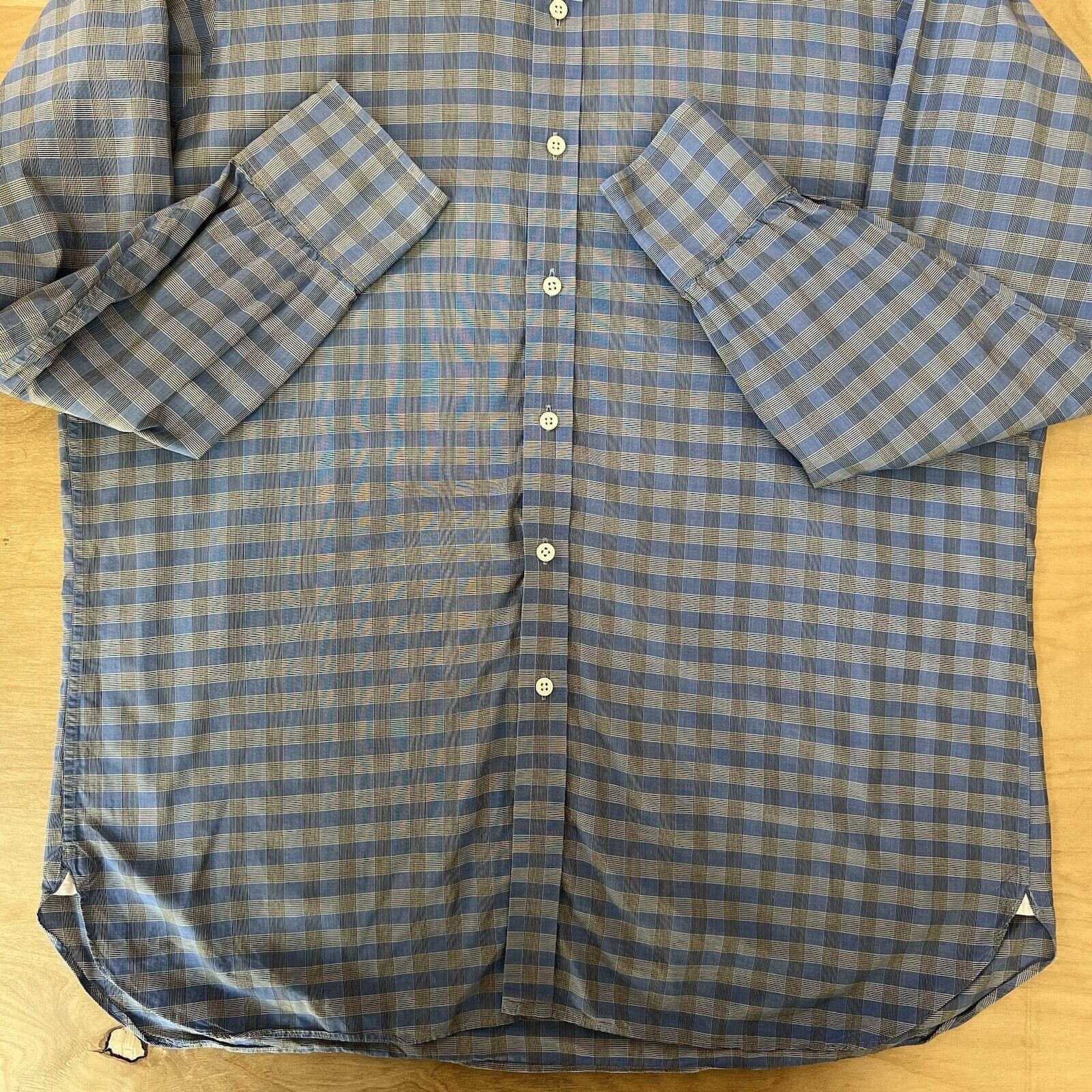 Turnbull & Asser × Vintage Turnball & Asser Shirt 16.5 Blue Gray Striped Long Sleeve Size US XL / EU 56 / 4 - 5 Thumbnail