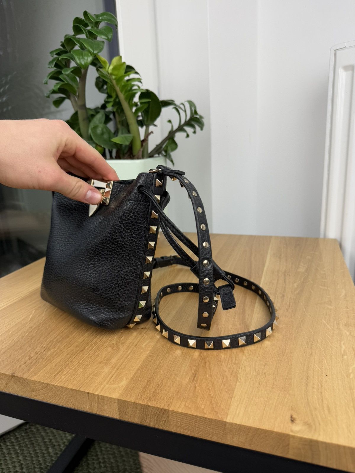 Valentino Rockstud Flip Lock Messenger Bag Leather Mini Size ONE SIZE - 2 Thumbnail