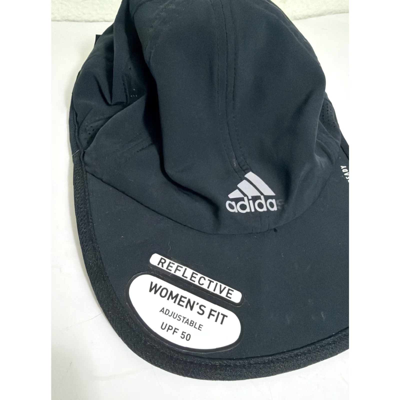 Adidas Adidas Women’s Aeroready Reflective Black Running Strapback Hat UPF 50 Adjustable Women’s Baseball Cap Reflective Adidas Hat Size ONE SIZE - 3 Thumbnail