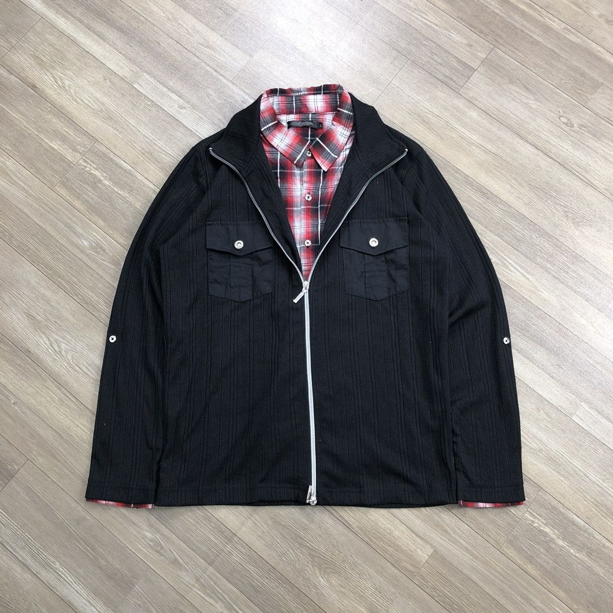 If Six Was Nine 2000s Gilevan Double Layer Lgb Goa Grunge Shirt Jacket Y2K Size US M / EU 48-50 / 2 - 4 Thumbnail