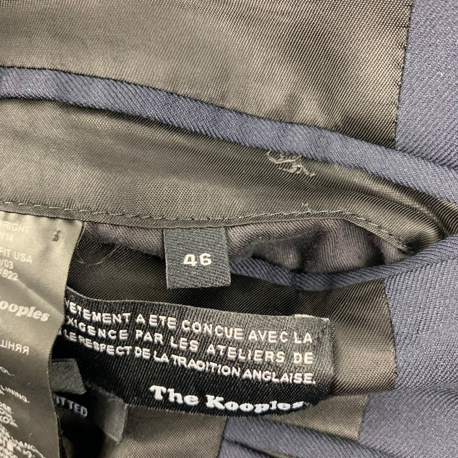 The Kooples THE KOOPLES Size 36 Navy Wool Peak Lapel Sport Coat Size 36R - 5 Thumbnail