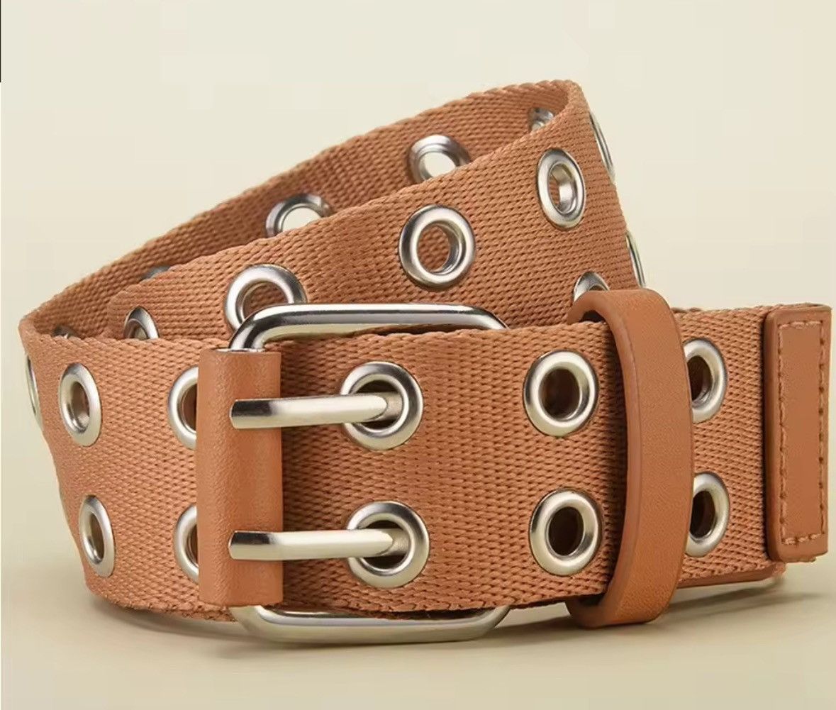Canvas × Vintage Canvas Belt Double Row Pin Buckle Size ONE SIZE - 4 Thumbnail