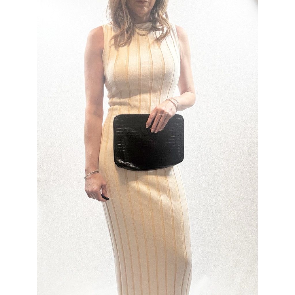 Valentino Vintage Mario Valentino Black Embossed Leather Clutch Size ONE SIZE - 2 Thumbnail