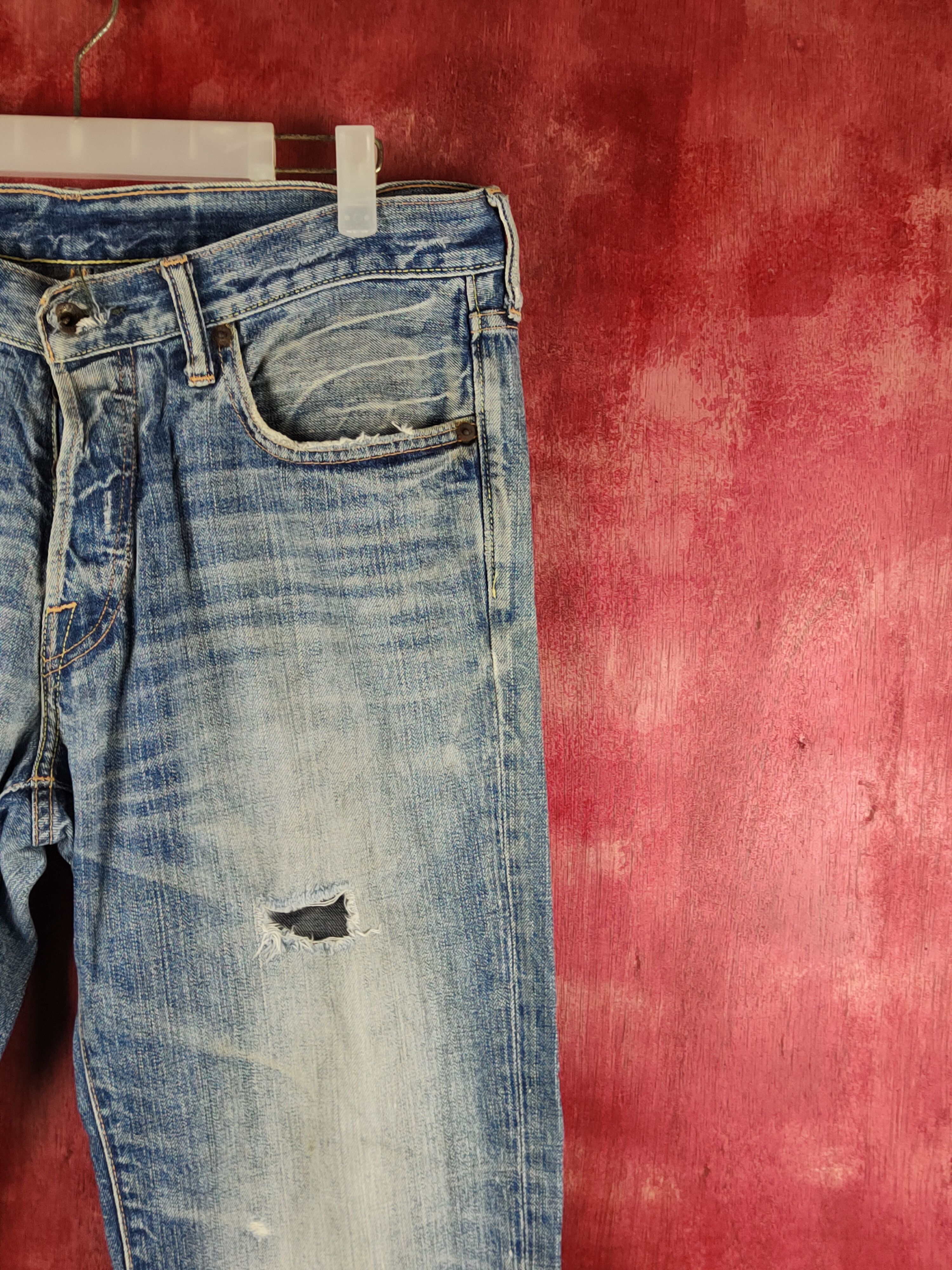 Abercrombie & Fitch Abercrombie & Fitch Blue Distressed Ripped Jeans #S2329 Size US 32 / EU 48 - 5 Thumbnail
