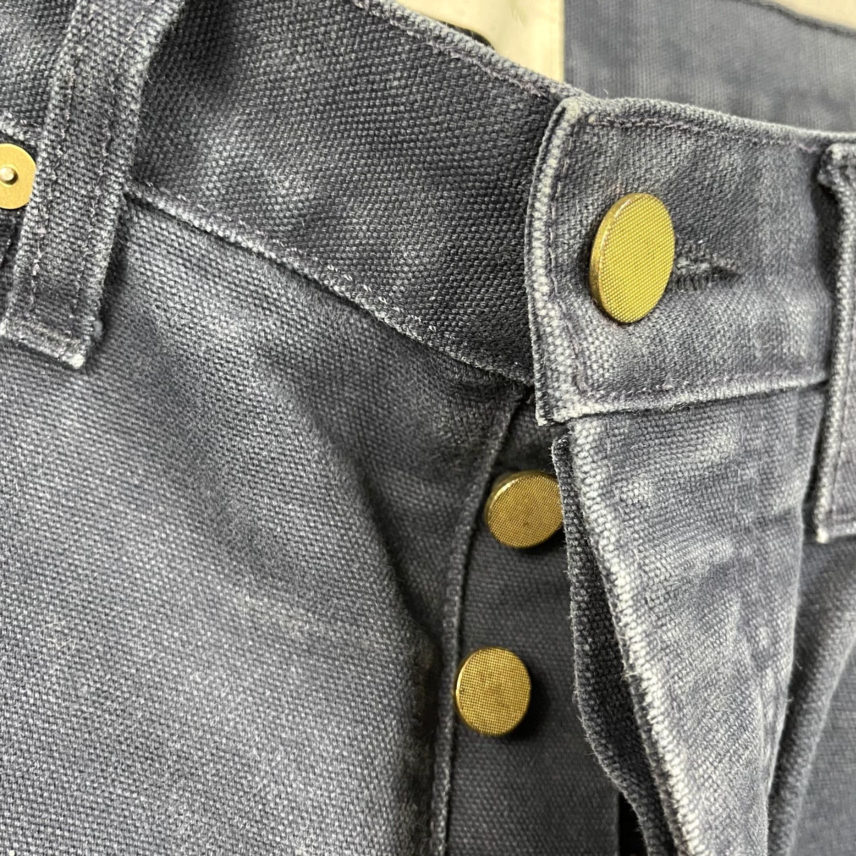 Sid Mashburn Sid Mashburn Pants Mens 32x34 Blue Canvas Straight Leg Button Fly Made USA Work Size US 32 / EU 48 - 6 Thumbnail