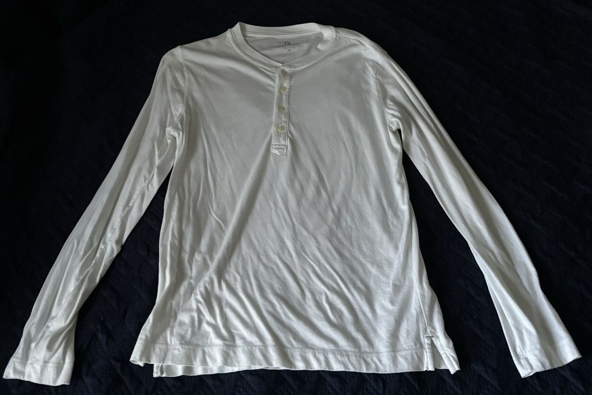 Banana Republic Banana Republic White Henley Long Sleeve Shirt Size US S / EU 44-46 / 1 - 1 Thumbnail