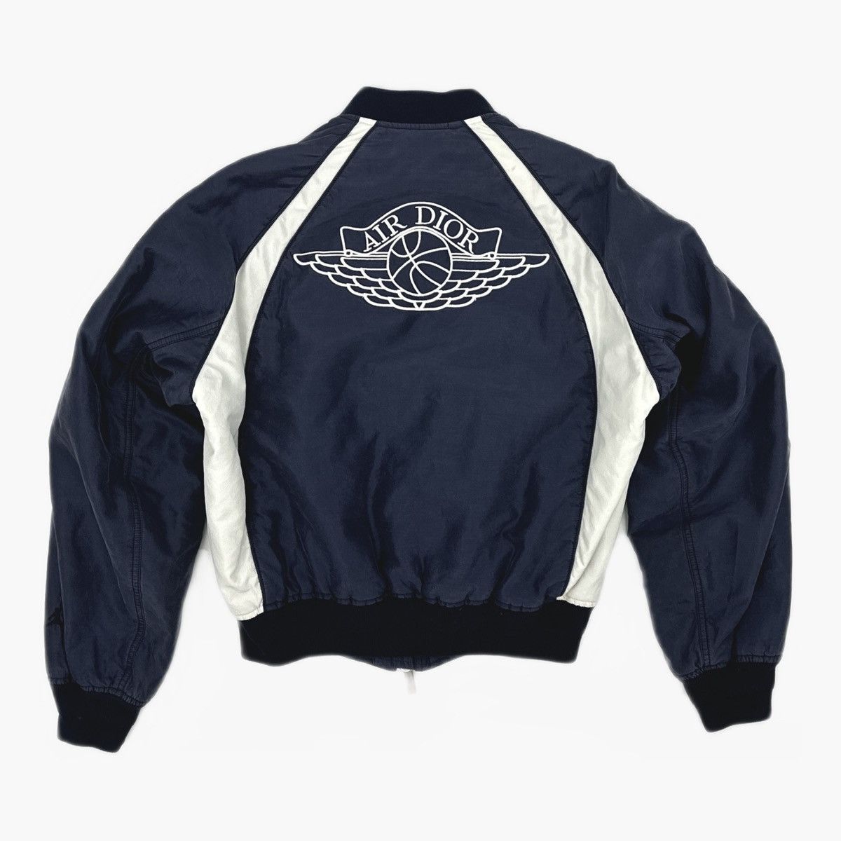 Dior × Jordan Brand Dior x Jordan collaboration silk bomber jacket in navy blue Size US XL / EU 56 / 4 - 1 Thumbnail