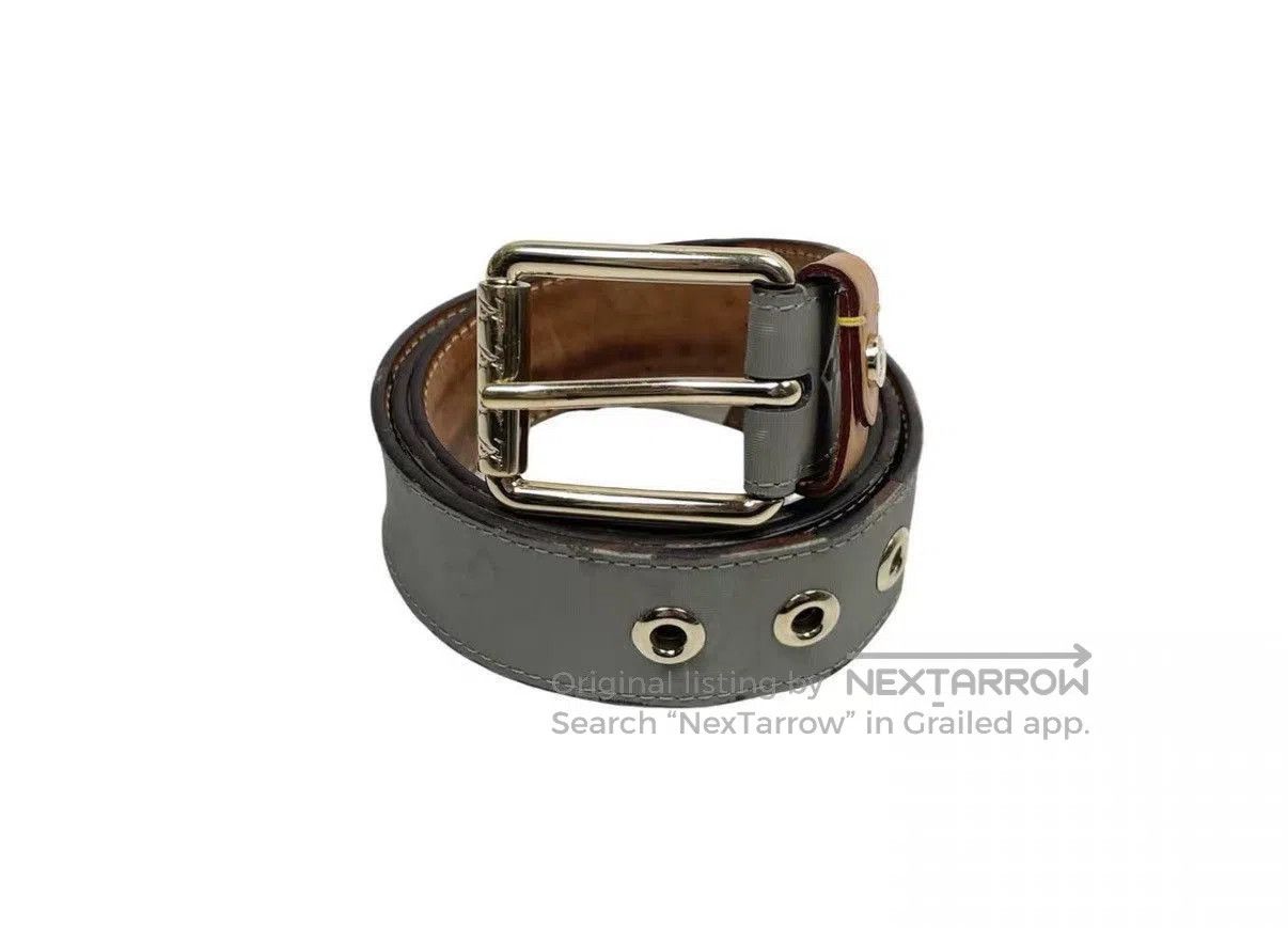 Louis Vuitton Gray Leather Belt with Metal Buckle. Size ONE SIZE - 1 Thumbnail