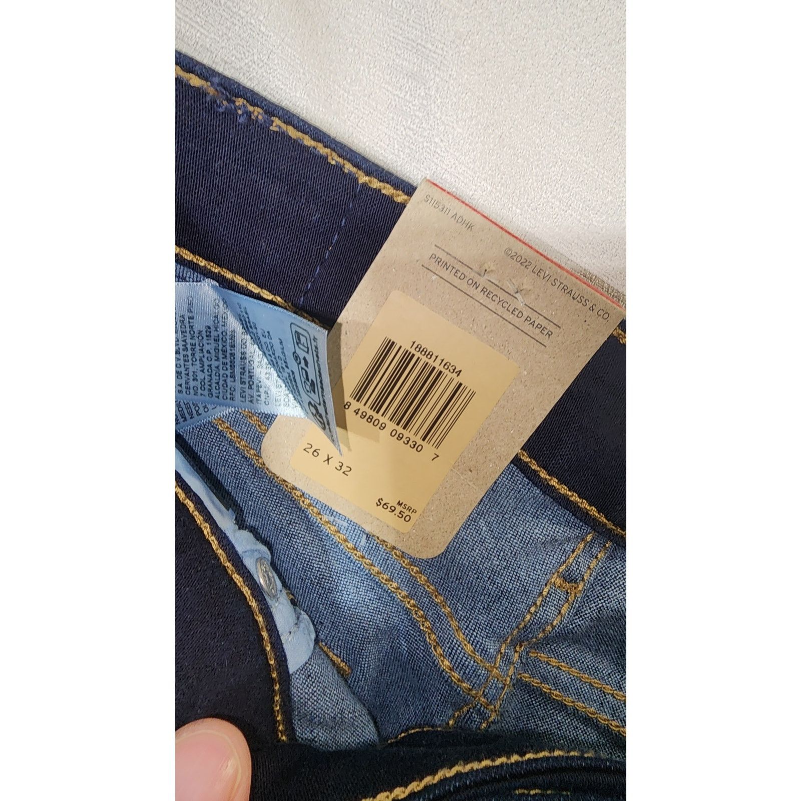 Levi's Levi's 711 mid rise skinny jeans W26''xL32'' woman's Size 26" / US 2 / IT 38 - 4 Thumbnail