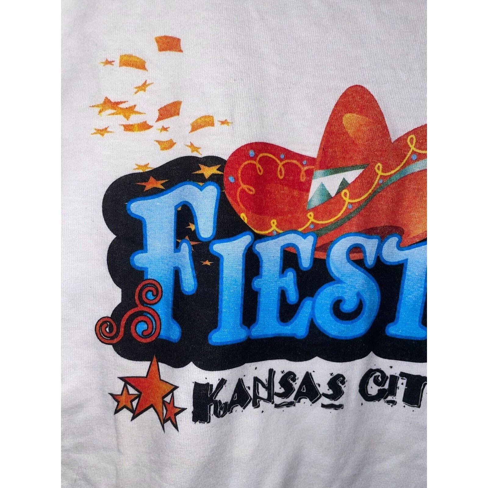 Gildan Vintage Fiesta Shirt Kansas City White Summer KC Tee Small Size US S / EU 44-46 / 1 - 2 Thumbnail