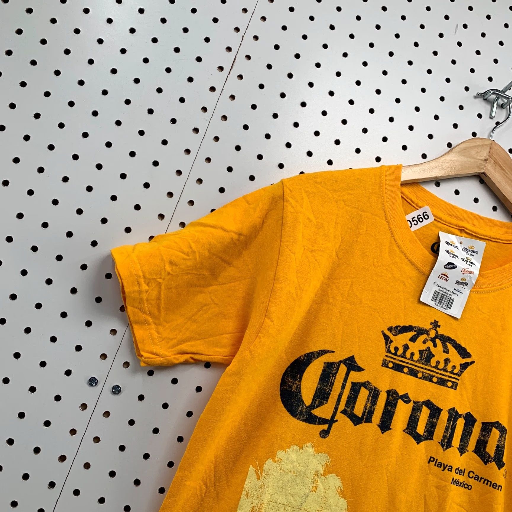 Spell NEW Corona Beer Shirt Mens Small Yellow Short Sleeve Spell Out 17x28 Size US S / EU 44-46 / 1 - 5 Thumbnail