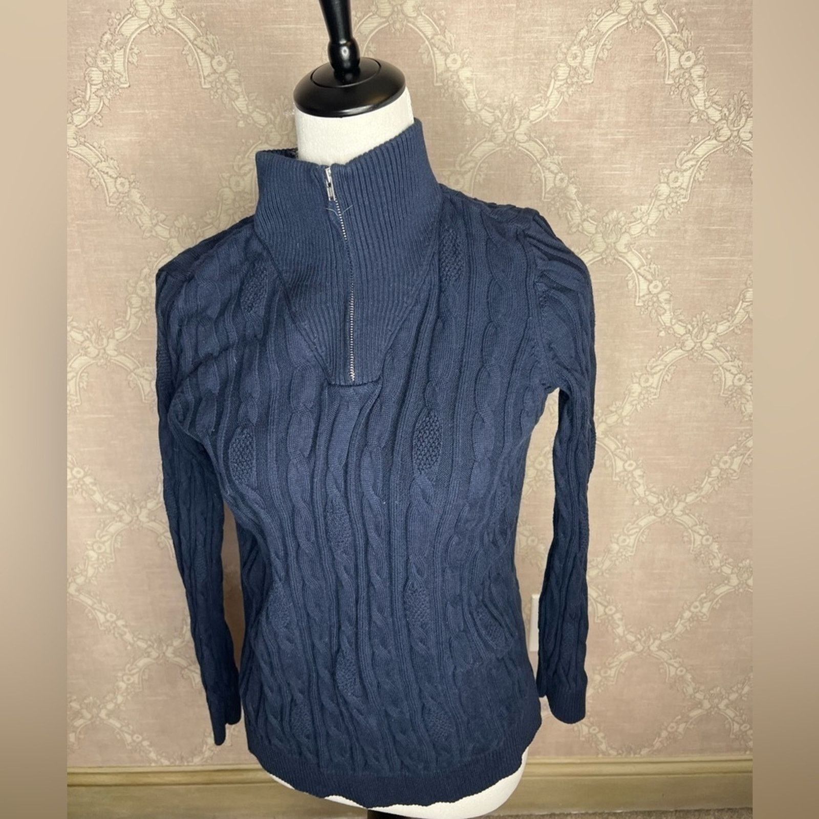 Lands' End Lands' End Cable knit Turtleneck Sweater Size XS Size XS / US 0-2 / IT 36-38 - 2 Thumbnail