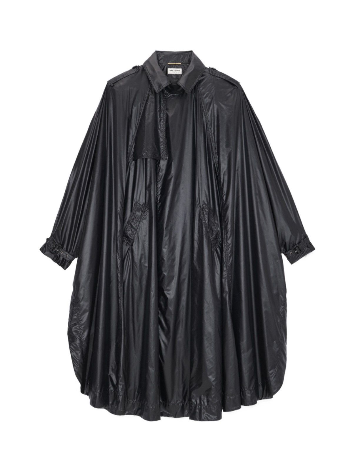 Saint Laurent Paris $3.5K VALUE Oversized Flared Padded Cape Trench Coat Size US S / EU 44-46 / 1 - 1 Thumbnail