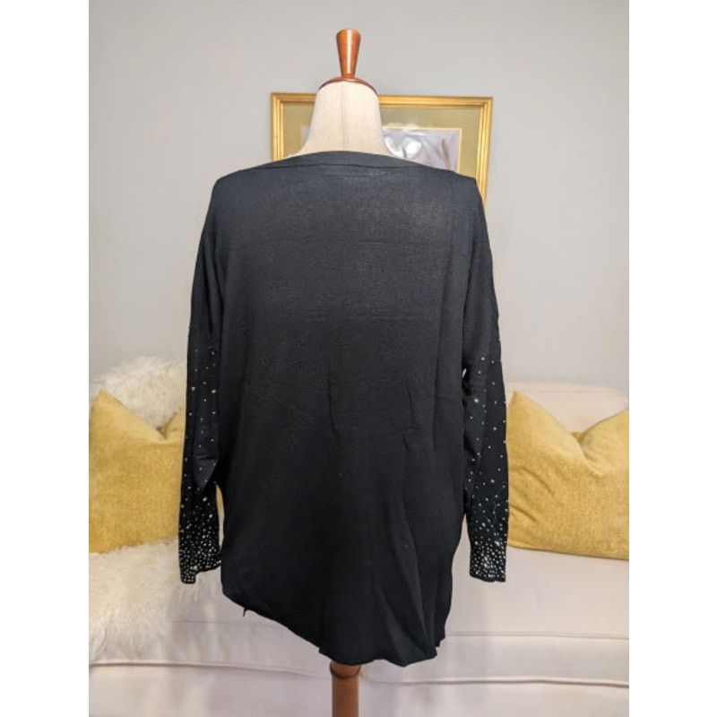 Other Vila Milano Studded Black Long Sleeve Sweater Size XXL / US 16-18 / IT 52-54 - 3 Thumbnail