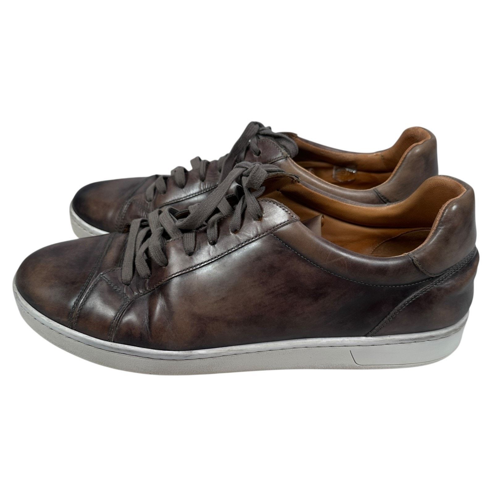 Other Magnanni For Neiman Sneakers Men 12 M Brown Leather Shoes Size US 12 / EU 45 - 3 Thumbnail