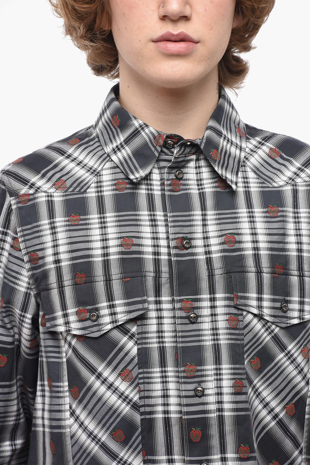 Off-White og1mm0526 Cotton-Blend Sahariana Shirt in Dark Gray/White Size US M / EU 48-50 / 2 - 2 Thumbnail