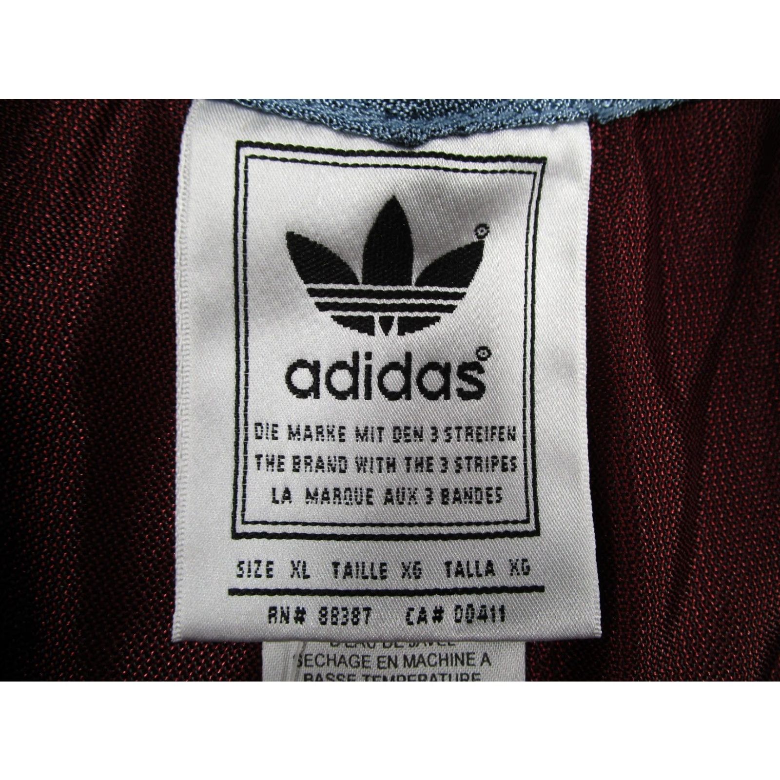 Adidas VINTAGE Adidas Shorts Mens XL Red Blue Nylon 3 Stripe Trefoil Athletic 90s Size US 36 / EU 52 - 2 Thumbnail