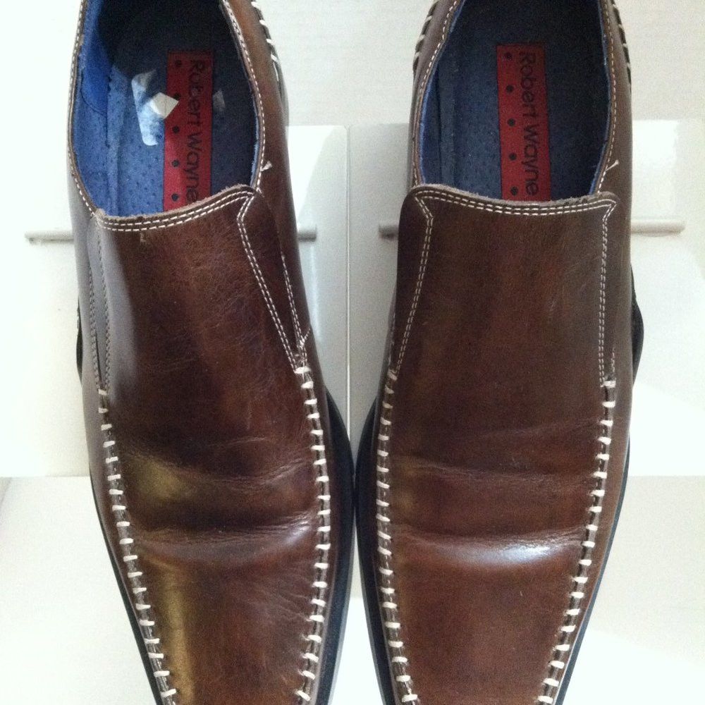 Robert Wayne ROBERT WAYNE MENS LEATHER SLIP-ON DRESS SHOES SIZE: 8.5D Size US 8.5 / EU 41-42 - 1 Thumbnail