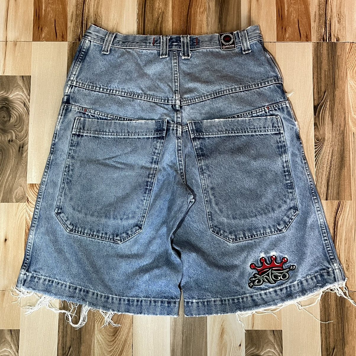 Pre-owned Jnco X Vintage Crazy Vintage 90's Jnco Crown Wide Leg Jorts In Blue