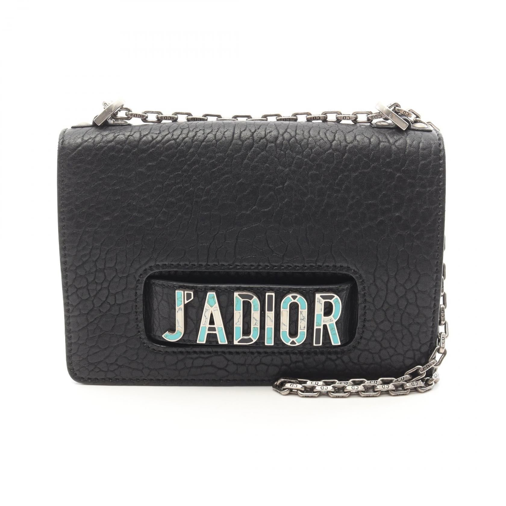 Dior Dior Jadior Mosaic Logo Chain Shoulder Bag Leather Black Size ONE SIZE - 1 Thumbnail