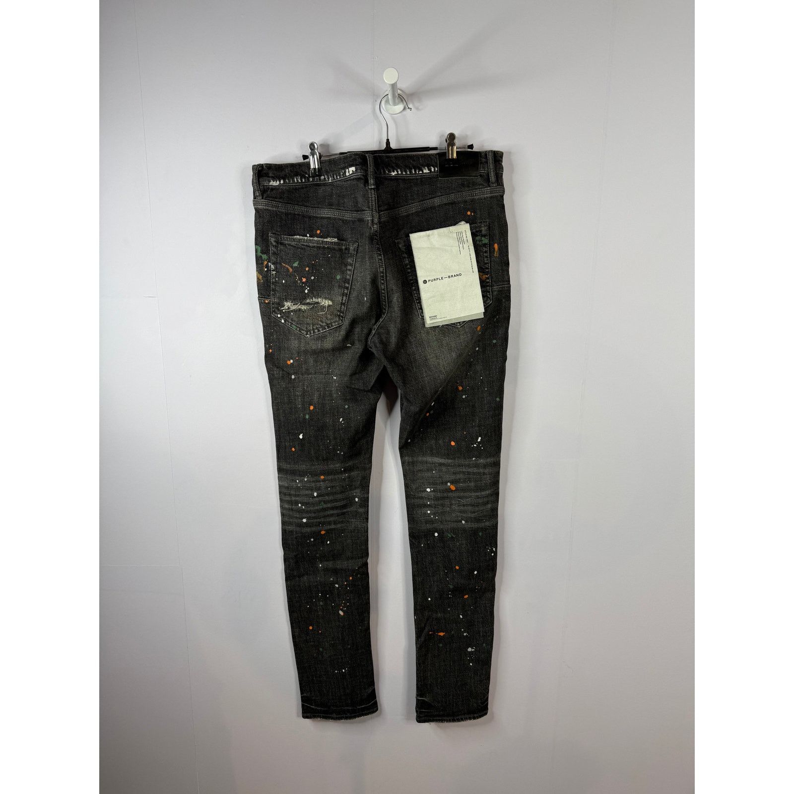 Purple Brand Purple Jeans Grey Orange Green Splatter Used 34 Size US 34 / EU 50 - 2 Thumbnail