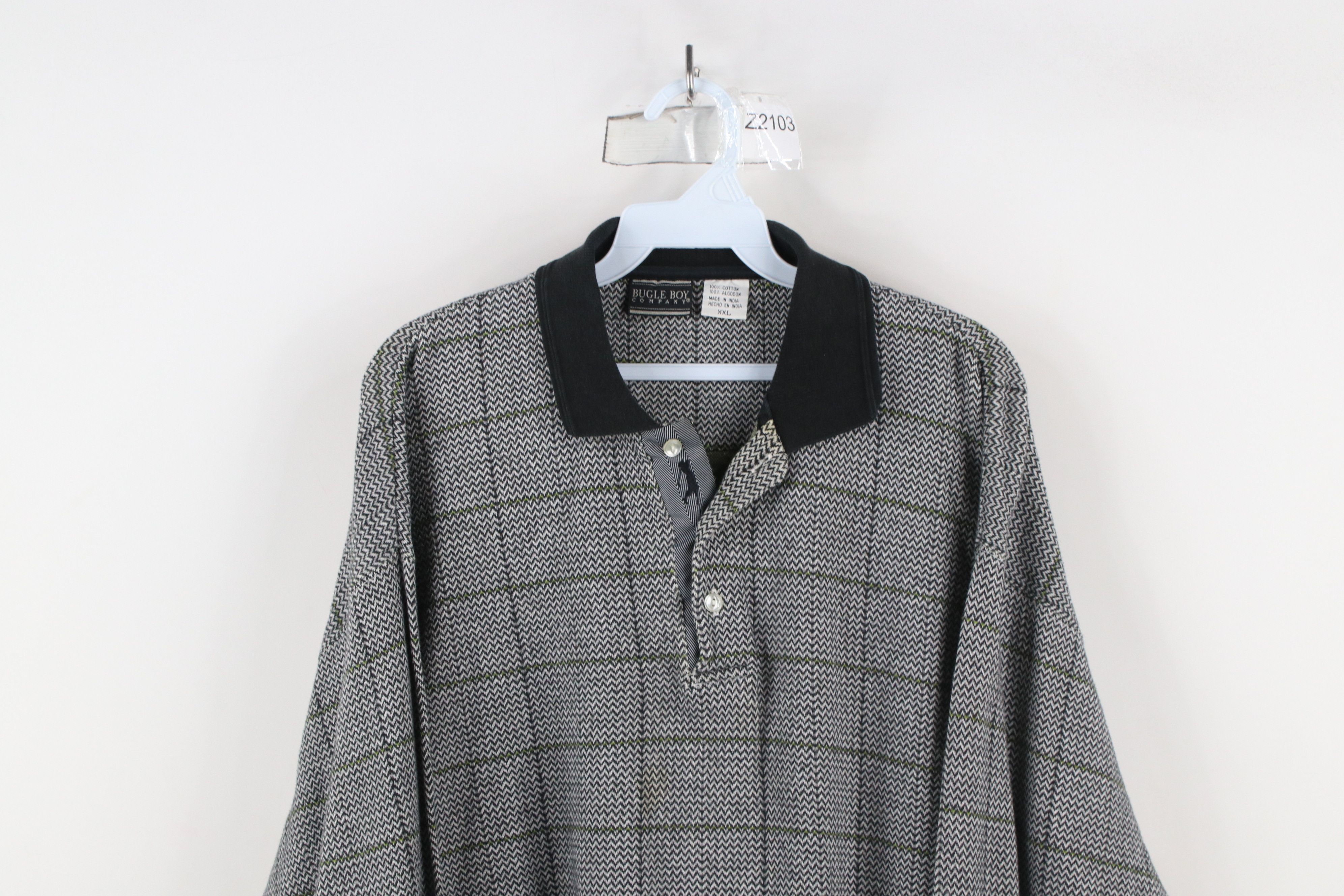 Vintage Vintage 90s Streetwear Knit Long Sleeve Rugby Polo Shirt Size US XXL / EU 58 / 5 - 2 Thumbnail
