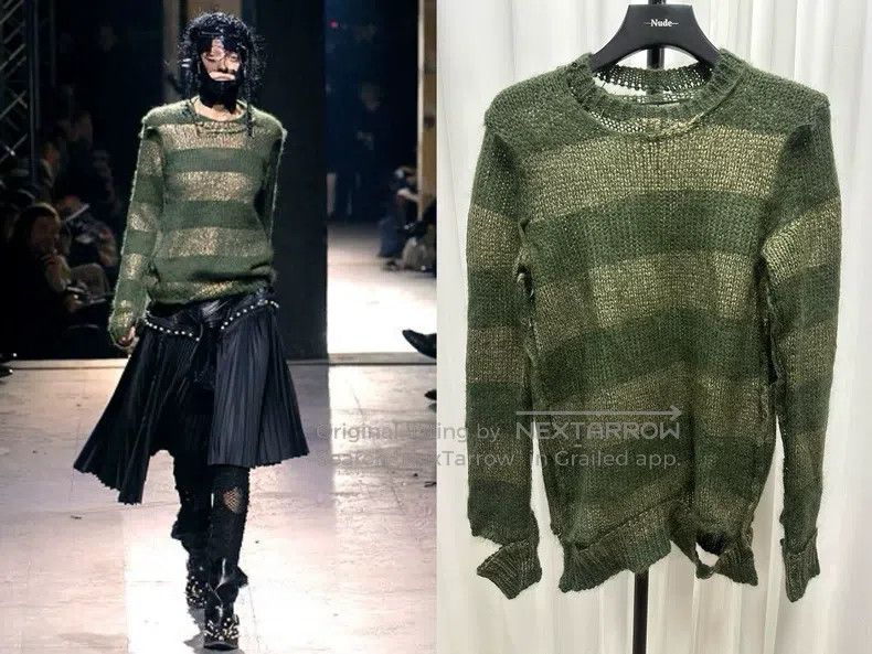 Junya Watanabe Distressed Safety Pin Sweater