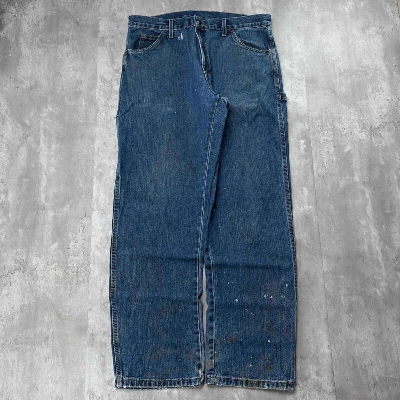 Dickies Y2K Dickies Carpenter Baggy Distressed Skater Denim Jeans Size US 34 / EU 50 - 4 Thumbnail