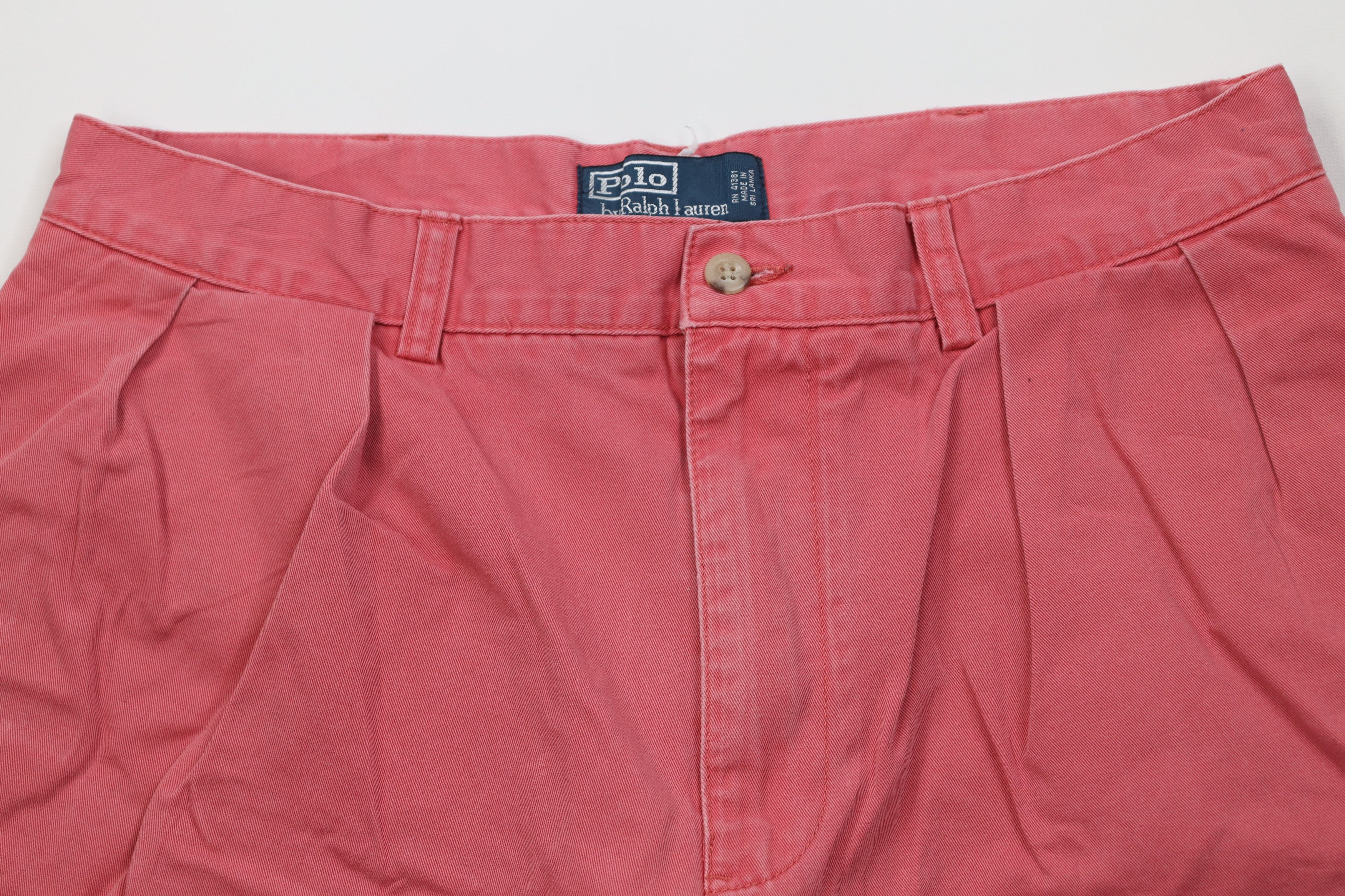 Ralph Lauren Vintage 90s Ralph Lauren Above Knee Chino Golf Shorts Pink Size US 34 / EU 50 - 2 Thumbnail