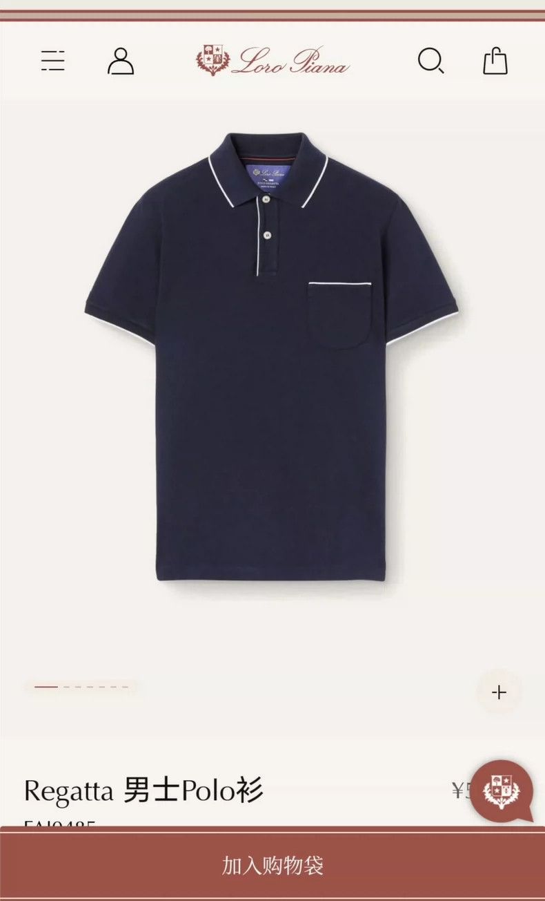 Loro Piana LORO PIANA Short sleeves for men's polo shirts Size US XL / EU 56 / 4 - 9 Thumbnail