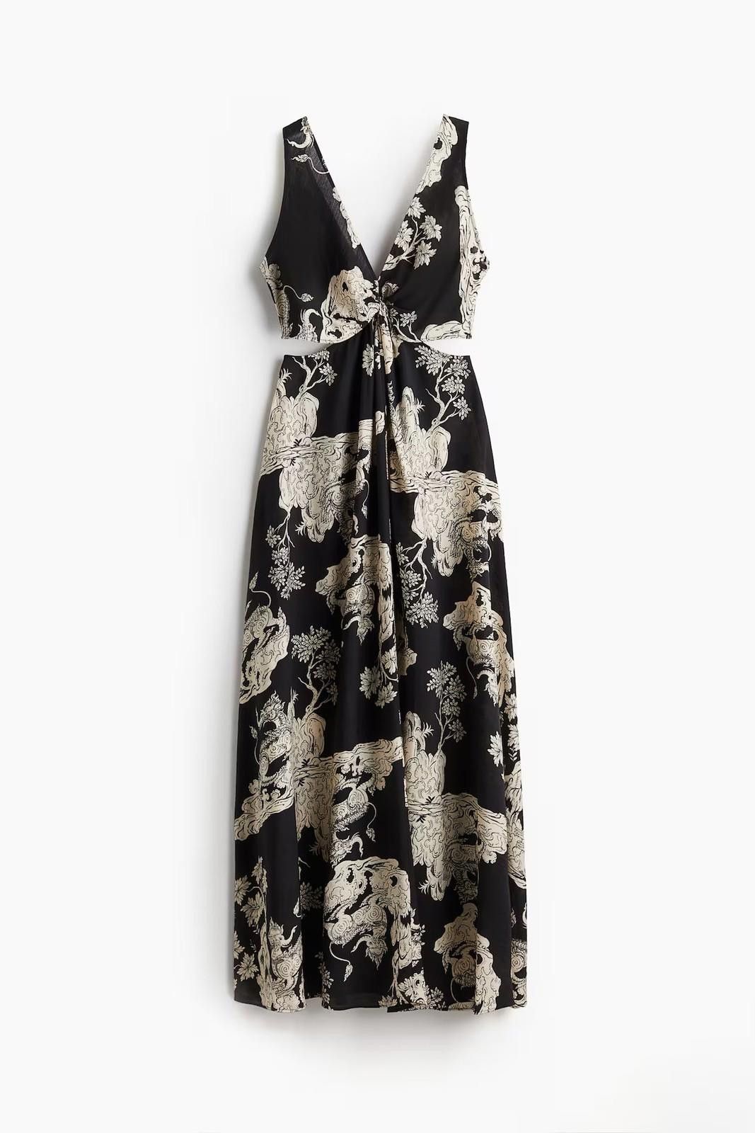 H&M new H&M THE WHITE LOTUS Twist Pattern Dress small 36 4 8 s Size S / US 4 / IT 40 - 1 Thumbnail