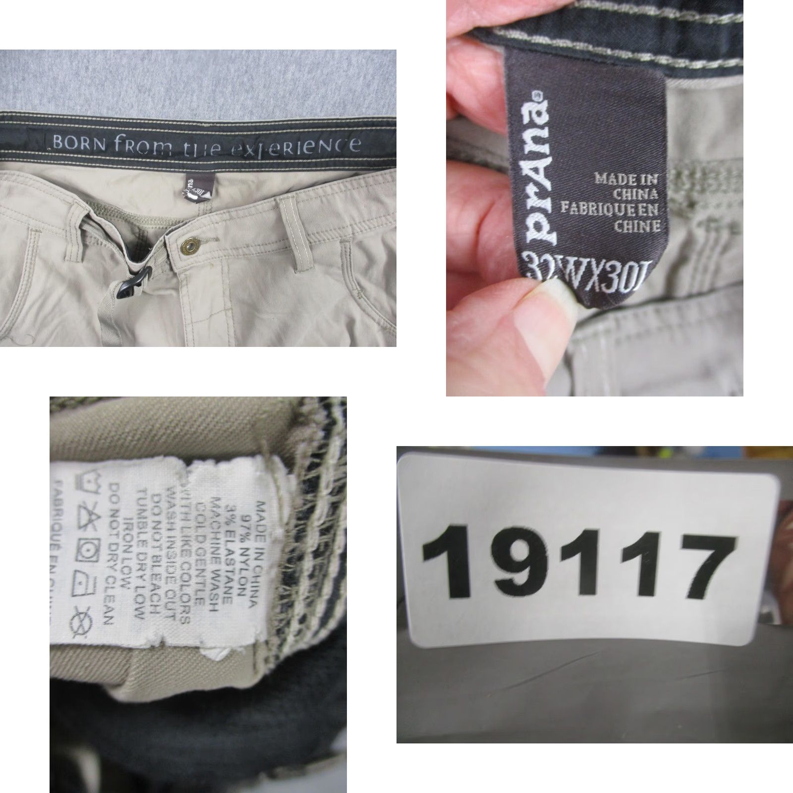 Prana PrAna Pants Mens 30x30 Beige Cargo Nylon Stretch Quick Dry Outdoor Travel Size US 30 / EU 46 - 9 Thumbnail