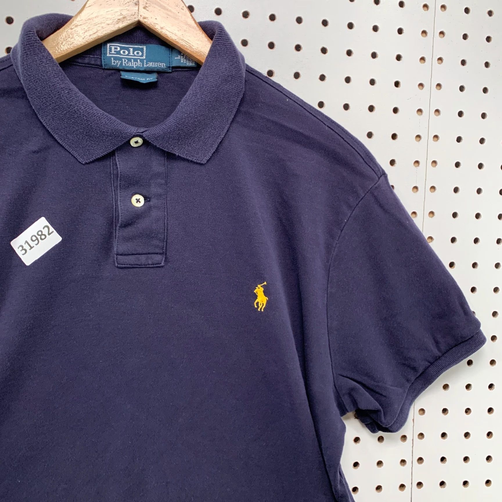 Polo Ralph Lauren VINTAGE Polo Ralph Lauren Polo Shirt Mens Large Blue Yellow Pony Custom Fit 22x28 Size US L / EU 52-54 / 3 - 5 Thumbnail