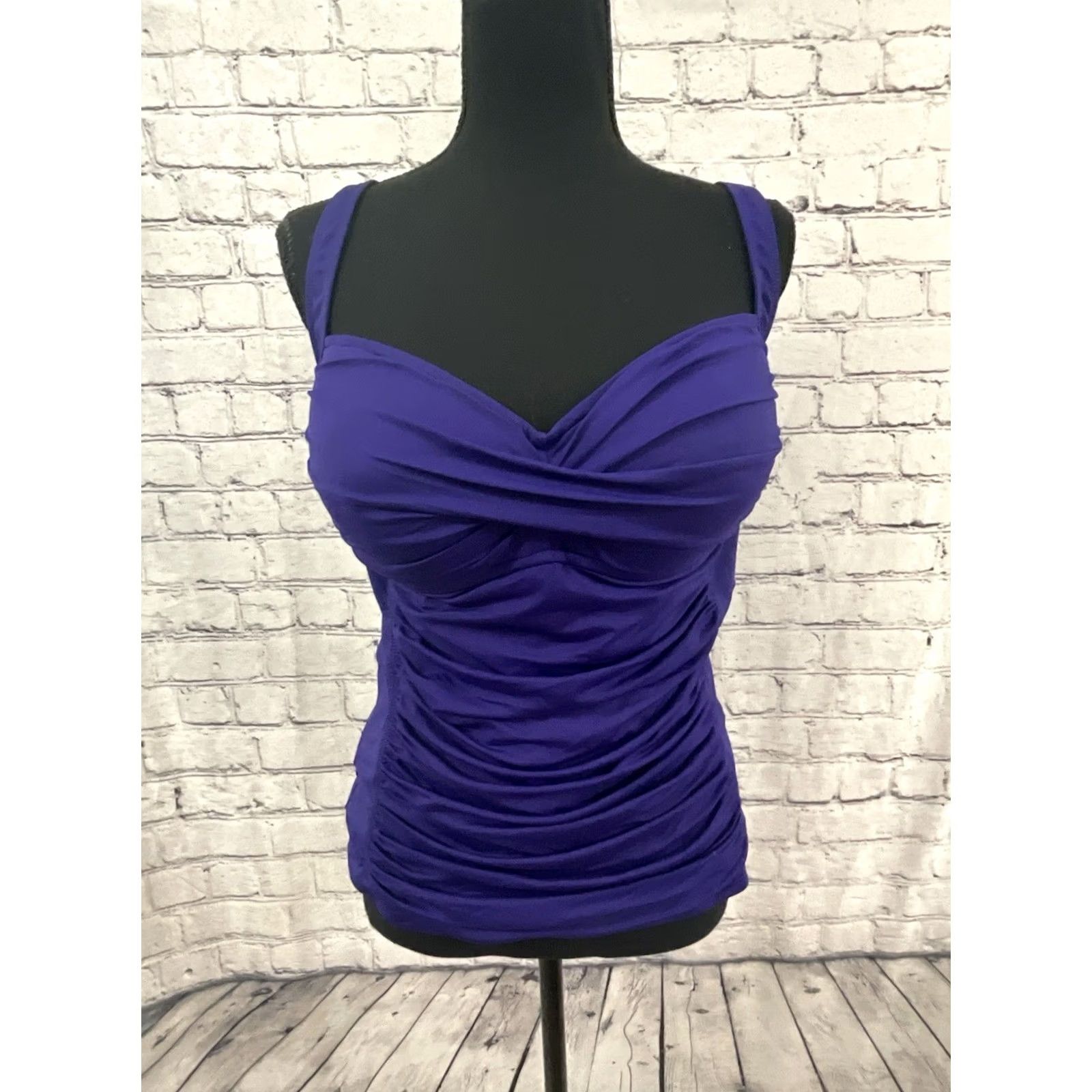 Vintage La Blanca Purple Goddess One Piece Swimsuit Womens 14 Regular Size ONE SIZE - 3 Thumbnail