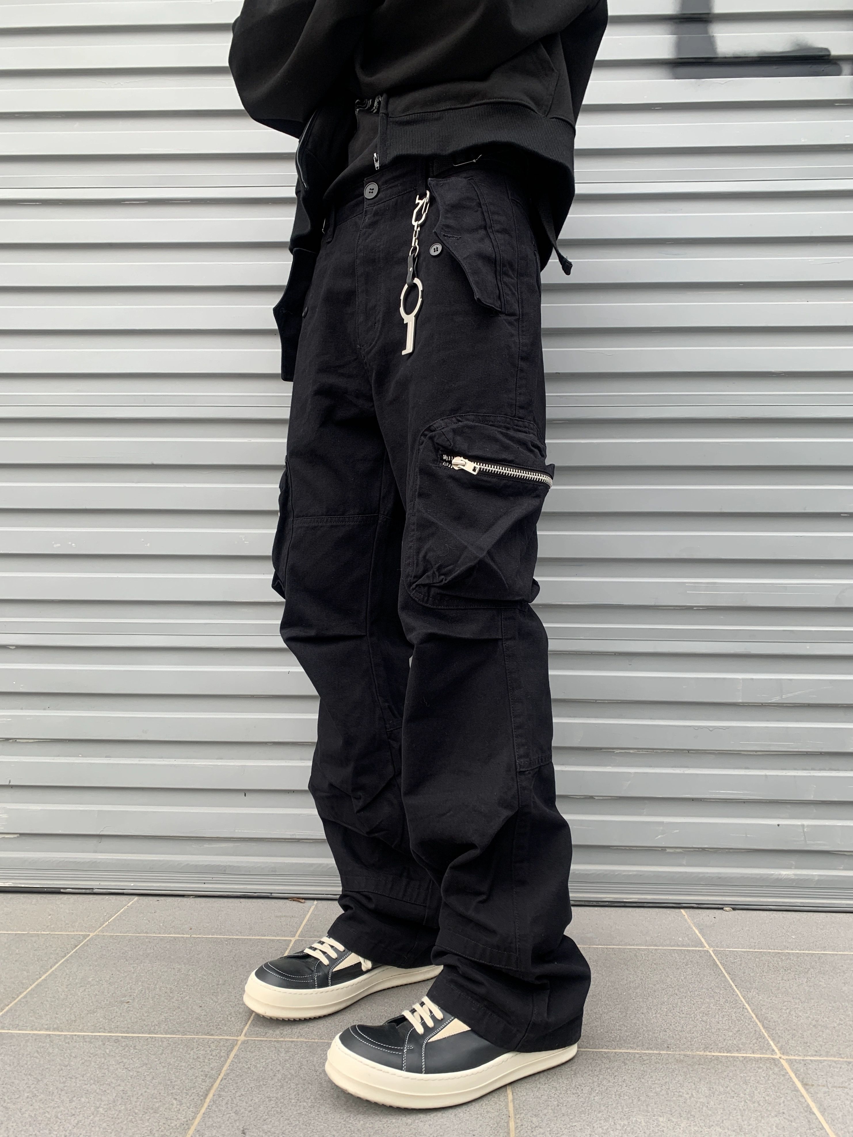 Designer × Japanese Brand × Vintage Zipper military zipper punk flared utility cargo pants Size US 32 / EU 48 - 2 Thumbnail