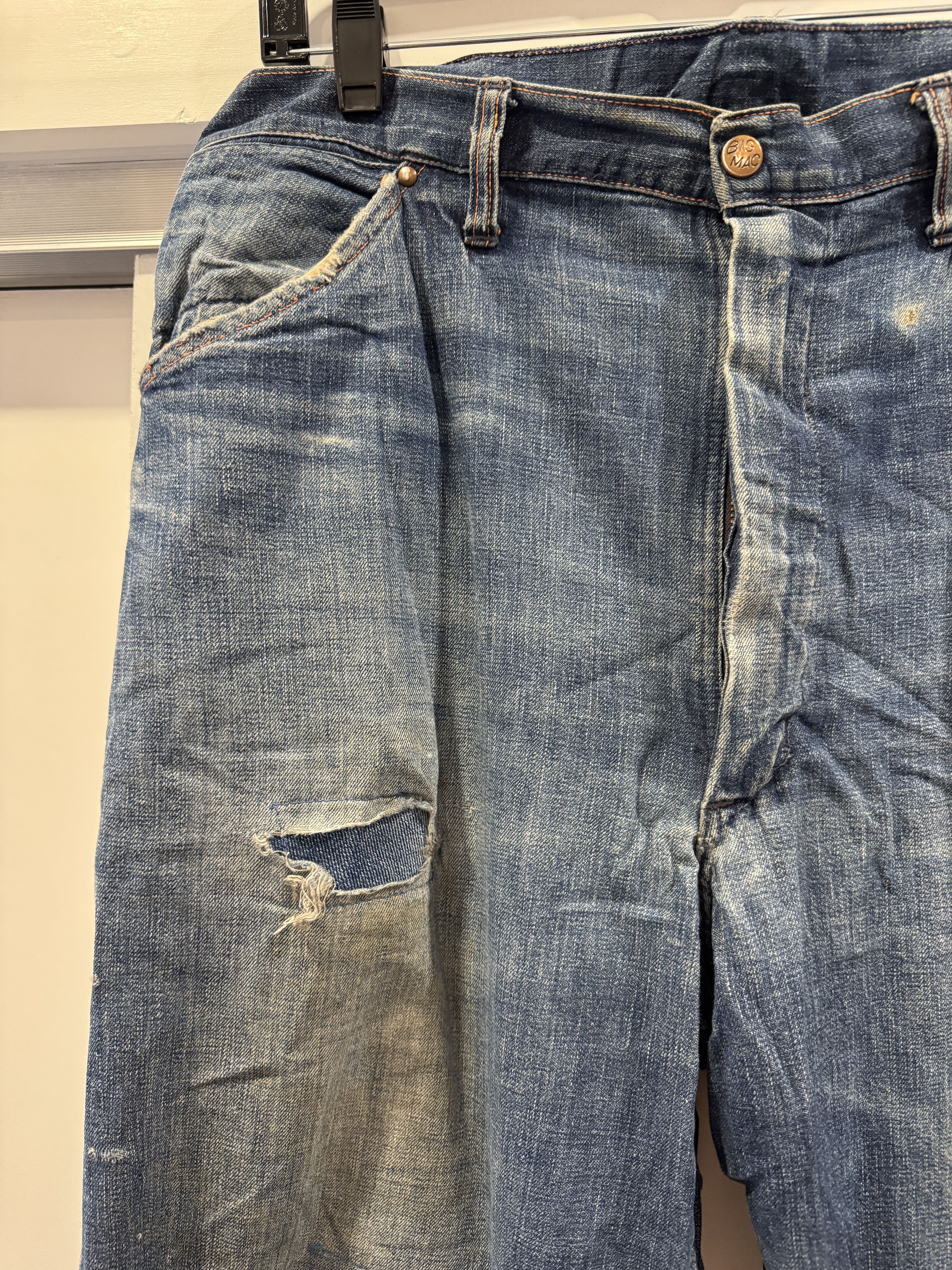 Vintage 60's Big Mac Carpenter Distressed Jeans Size US 34 / EU 50 - 2 Thumbnail