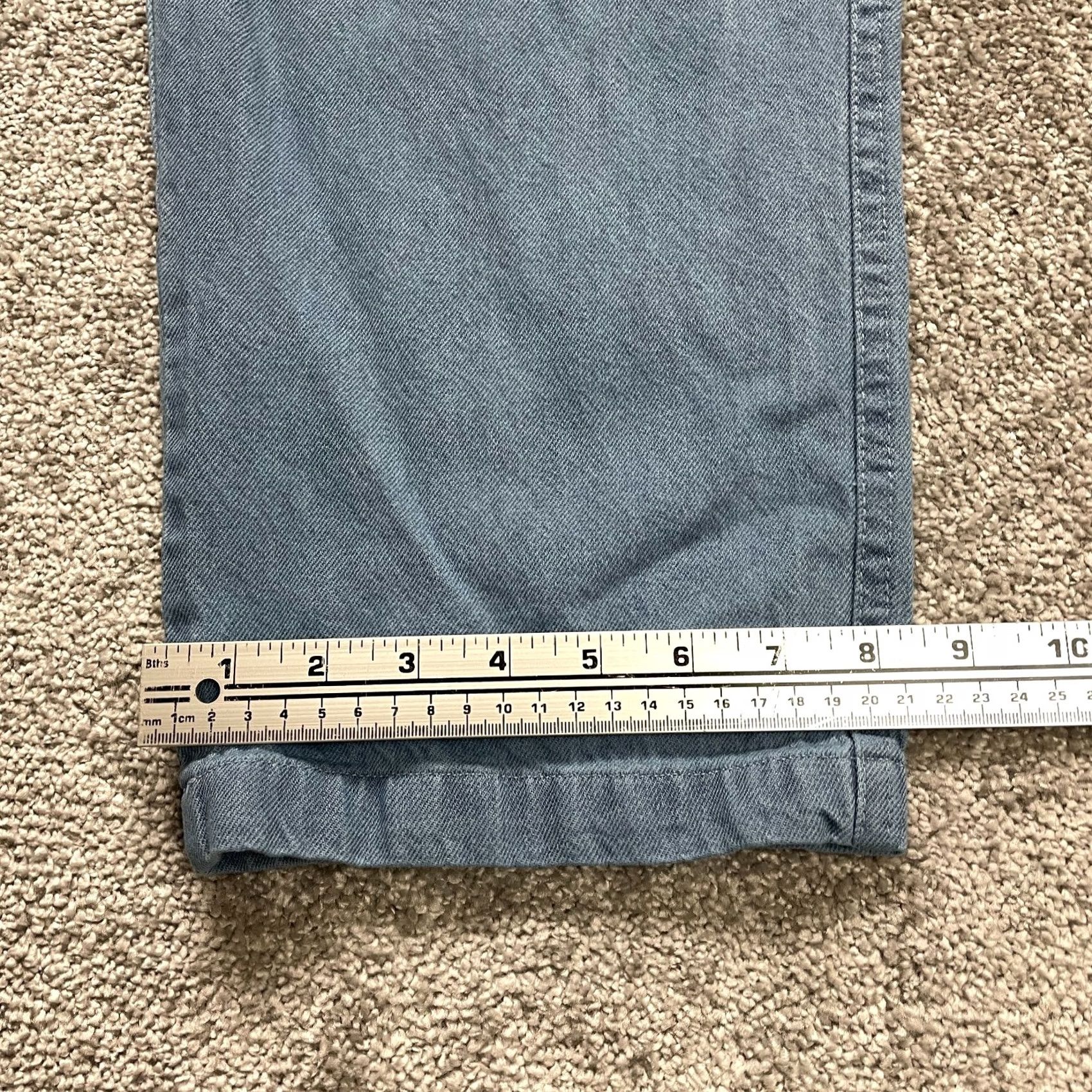 Vintage Woman Within Jeans Pants Womens Plus 16 Tall Blue Classic Fit Light Wash 30x33 Denim 100% Cotton Straight Zip Pocket/Comfort Elastic Size 30" / US 8 / IT 44 - 2 Thumbnail