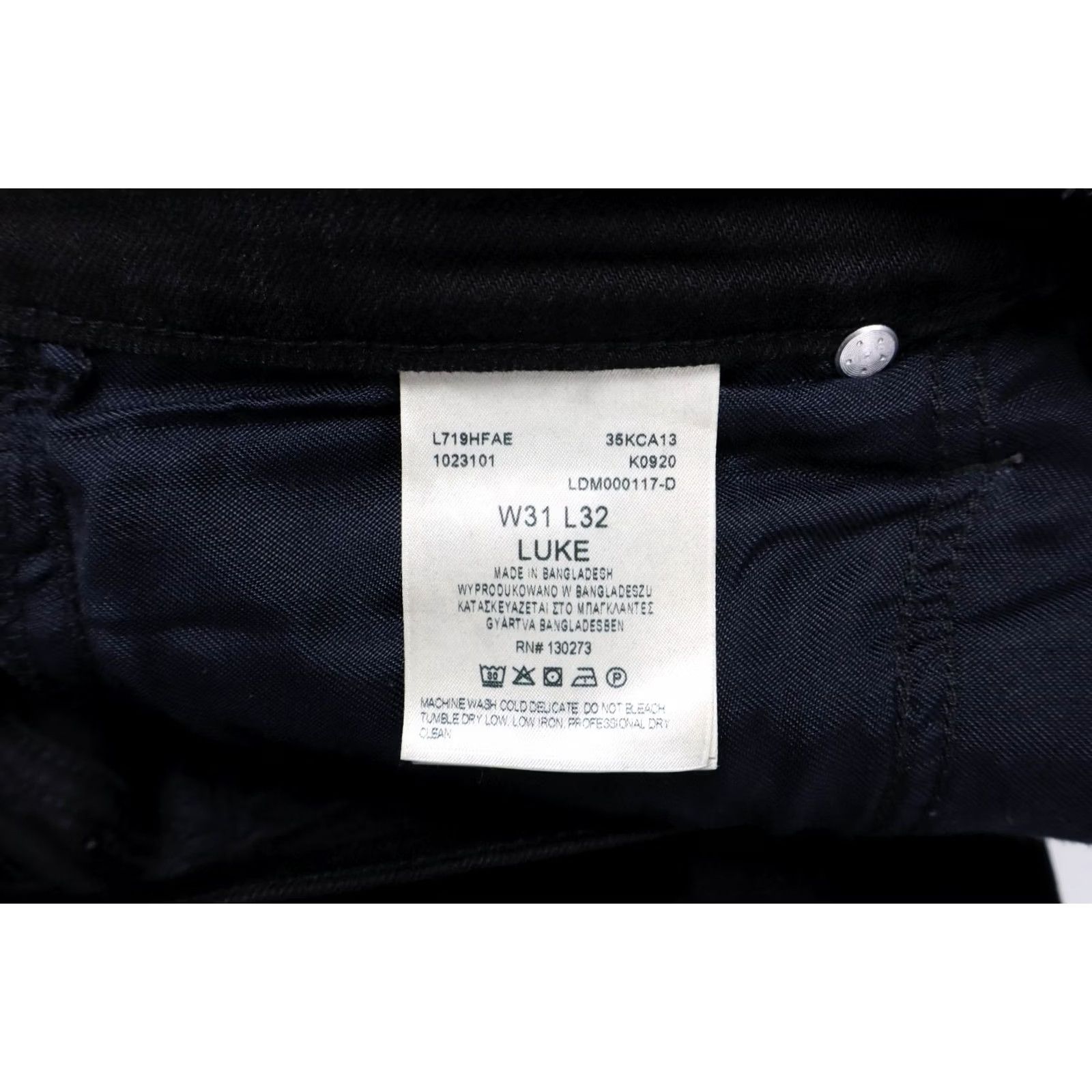 Lee Lee Luke Jeans Slim Fit Black Denim Zip Fly Logo Stretch Jeans Men W31/L32 Slim Logo Stretch Zip Fly Lee Luke Size US 31 - 5 Thumbnail