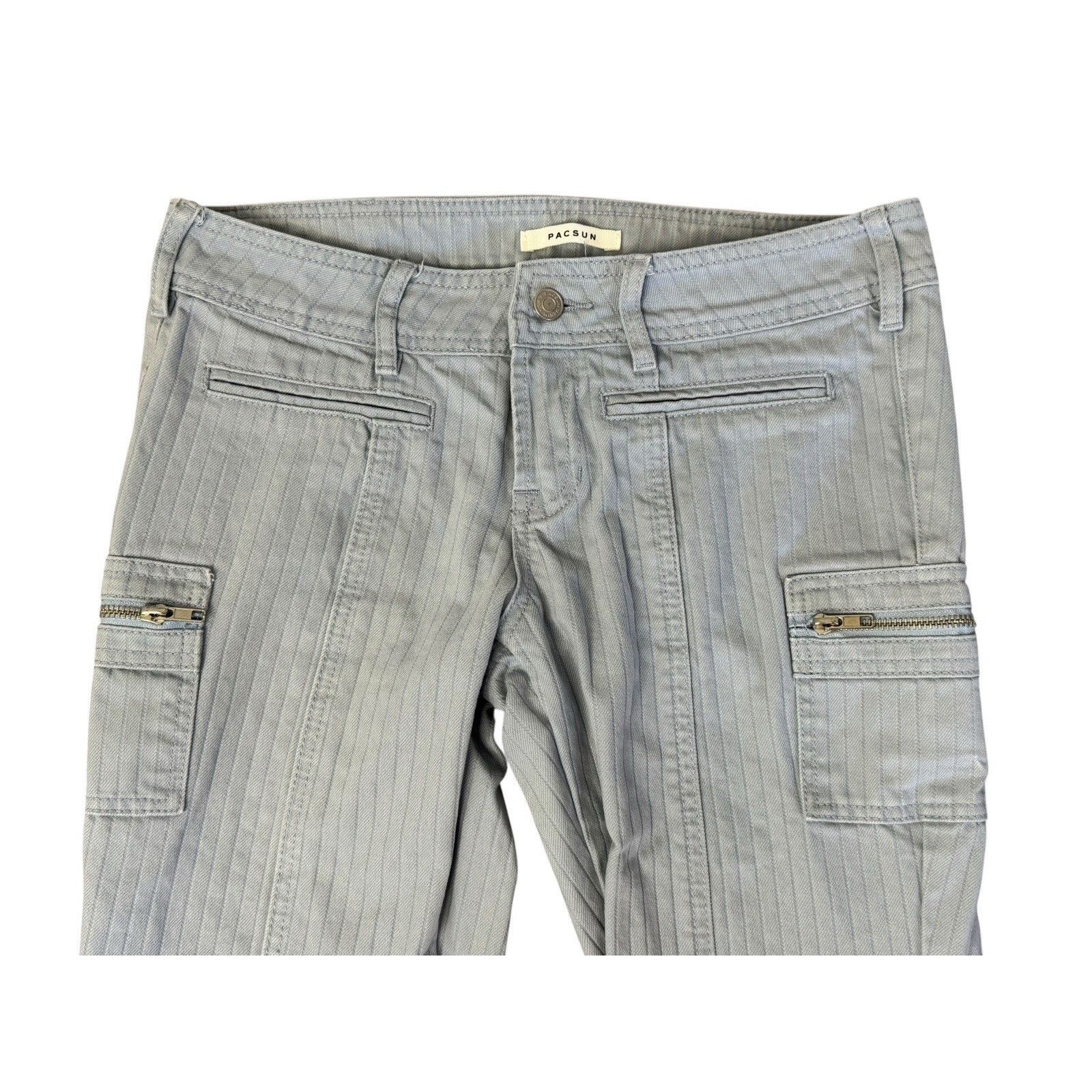 Pacsun PACSUN Low Rise Cargo Ribbed Denim Flare Jeans Size 26 NEW Size 26" / US 2 / IT 38 - 4 Thumbnail