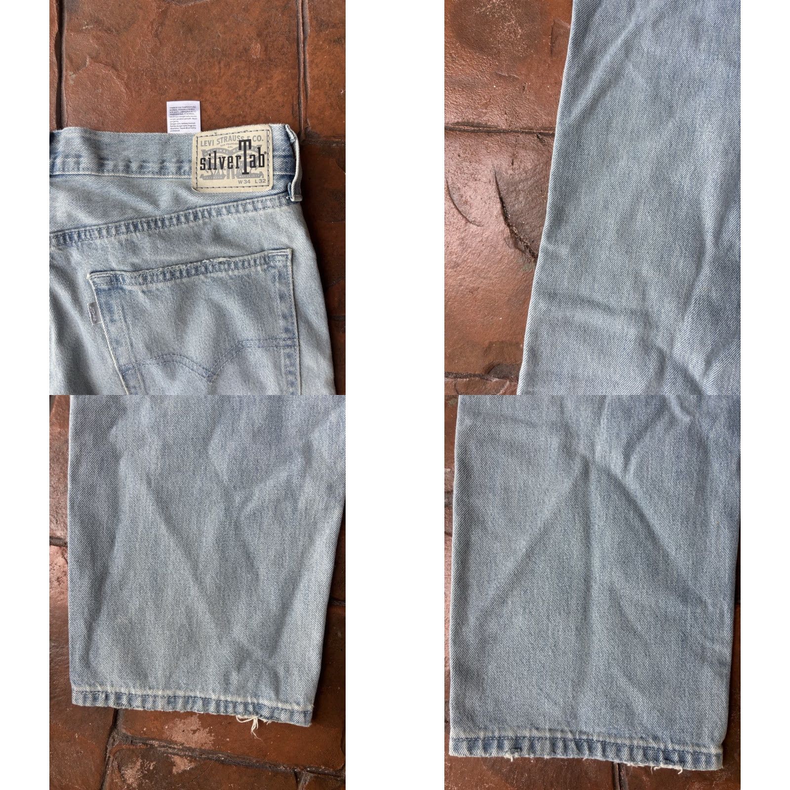 Levi's VINTAGE Levi's Silvertab 34 Jeans 34/32 Blue 90s Grunge Hip Hop Baggy Loose Fit Distressed Denim 5-Pocket Mens Size US 34 / EU 50 - 8 Thumbnail