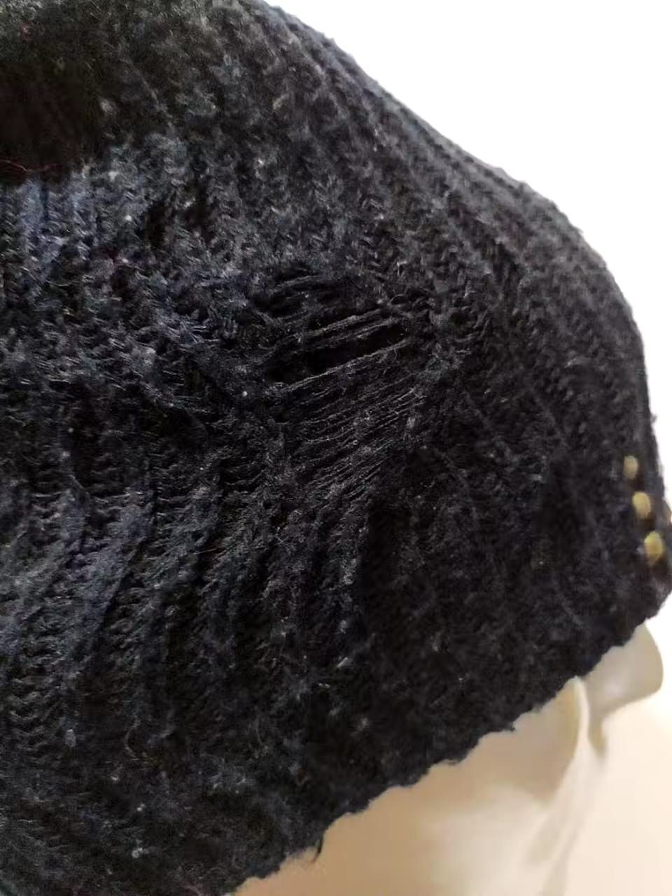 Handmade Unknown Skull Distressed Beanie Punk Bondage Studded Hats Size ONE SIZE - 7 Thumbnail