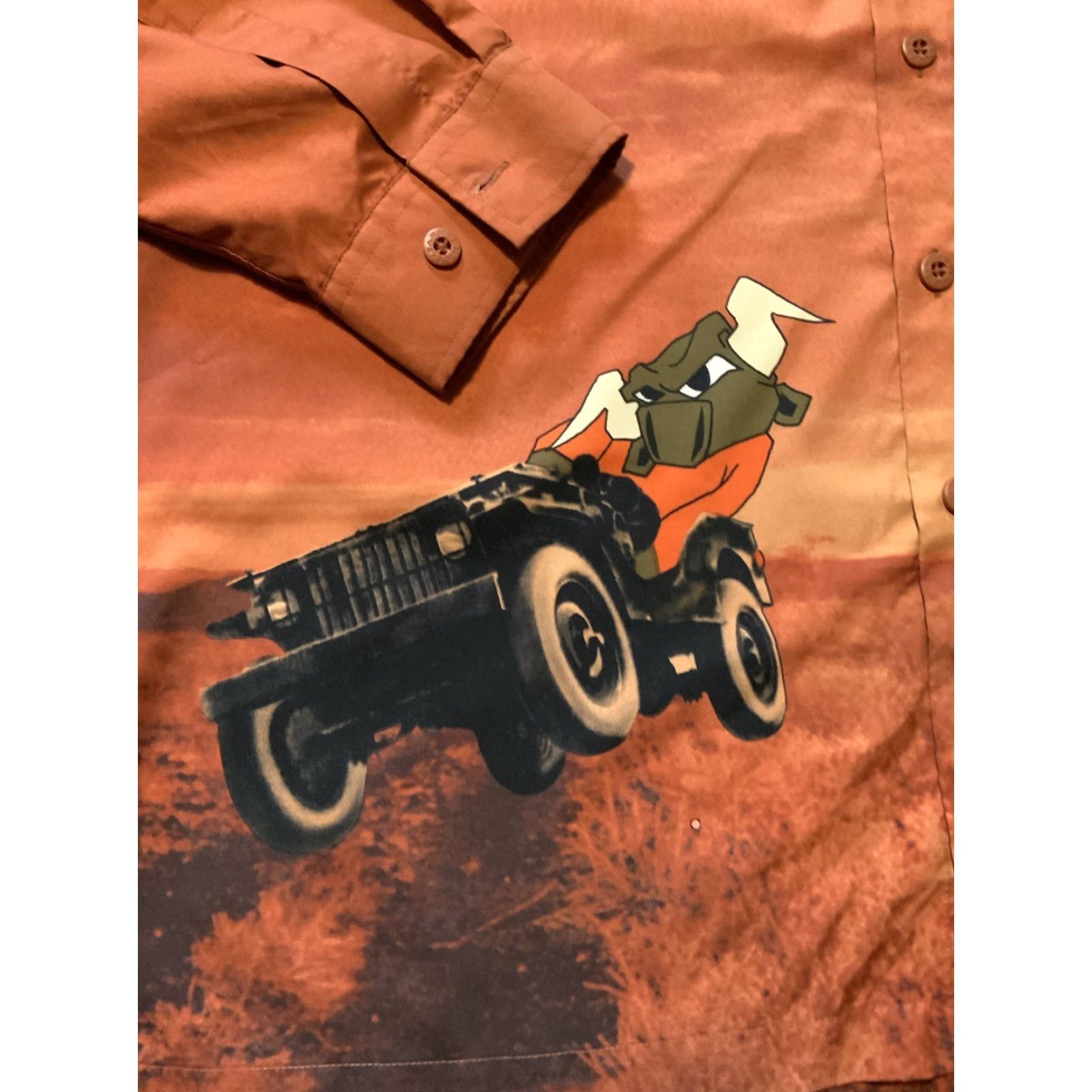 Phat Farm VINTAGE Phat Farm S.U.G. Sport Utility Garments Bull Racing L/S Button Shirt XXL Orange Mens Button-Up Long Sleeve Size US XXL / EU 58 / 5 - 6 Thumbnail