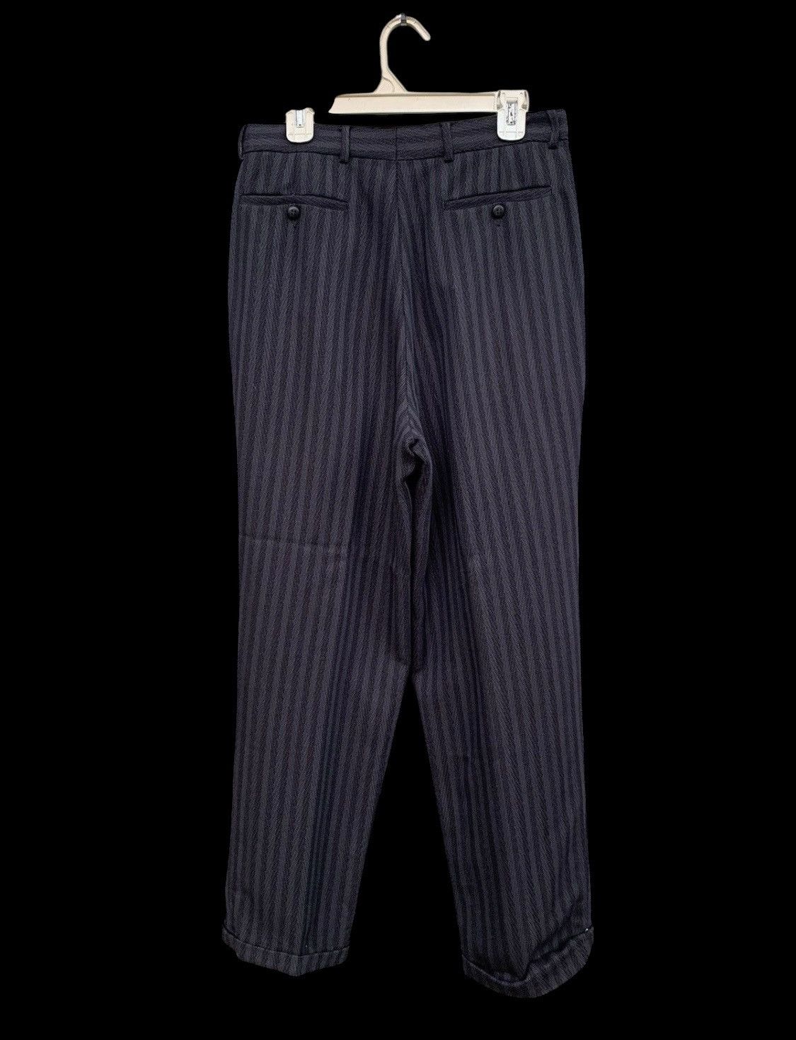 Vintage 🔥Vintage Italian texture striped baggy wool trouser pants Size US 31 - 7 Thumbnail