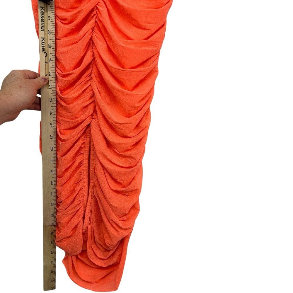 NOCTURNE NOCTURNE SPARKLY DRAPED RUCHED STRAPLESS DRESS SALMON ORANGE Size S / US 4 / IT 40 - 7 Thumbnail
